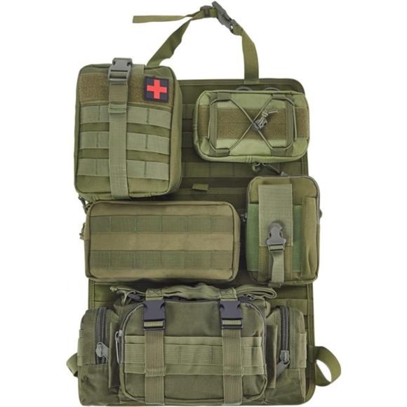 6 Pack Tactical Truck Organizer Back Seat Storage Car Seat Storage Bag Molle - Picture 2 of 7